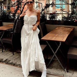 12th Tribe Paola White Boho Maxi Dress